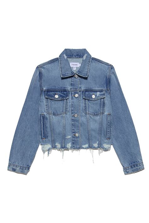 replica blue rip hem jacket|Le Vintage Jacket Raw Hem in Rossum Rips – FRAME.